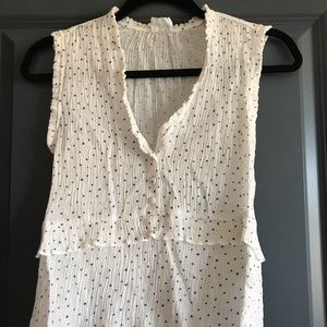 DRA white and blue star patterned sleeveless top